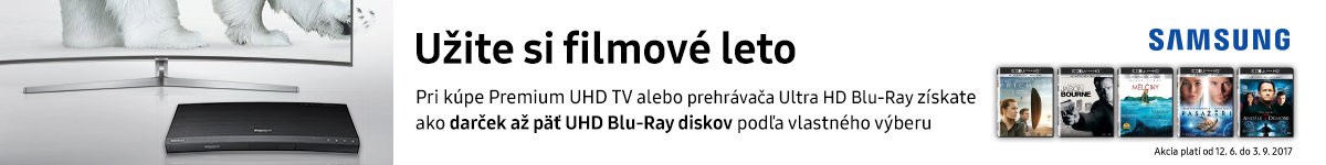 Získaj až 5 UHD Blu-ray diskov s filmami na leto k prémiové UHD TV alebo Blu-ray prehrávači Samsung