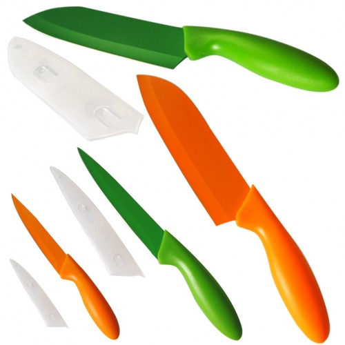 Set nožů 263347, 3ks,oranžová + zelená