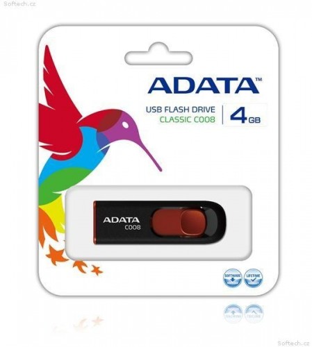 A-Data C008 4GB, čierno - červená