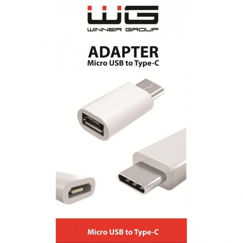 Adaptér WG Micro USB na USB Typ C, biela POŠKODENÝ OBAL