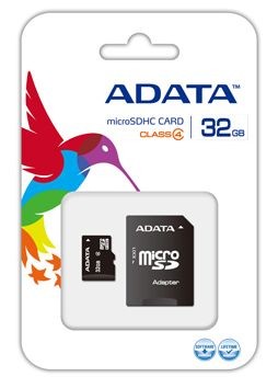 ADATA MicroSDHC karta 32GB (Class 4) + USB čítačka v3, čierna