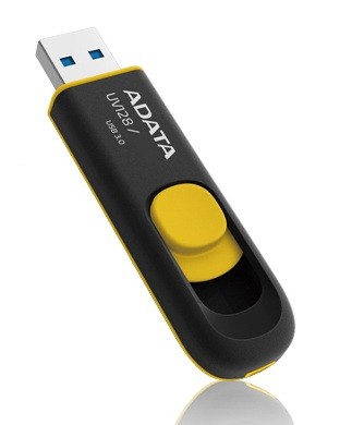 ADATA UV128, 16GB, čierny/žltý