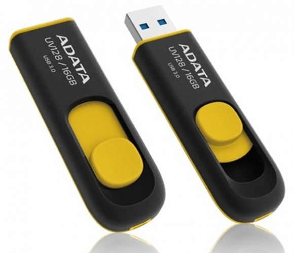 ADATA UV128, 16GB, čierny/žltý