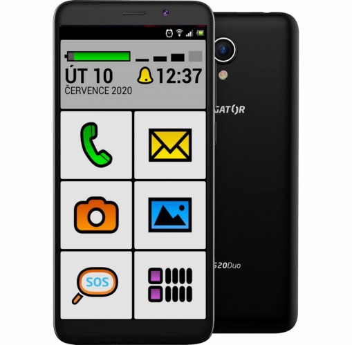 Mobilný telefón Aligator S5520 Senior 1GB/16GB, čierny
