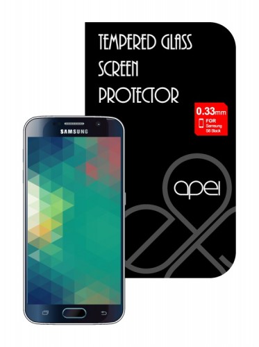 Apei Slim Round Glass Protector for Samsung S6 Black Full 0.3mm