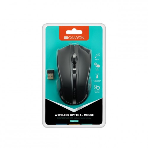 Canyon CNE-CMSW05B, Wireless optická myš USB, čierna ROZBALENÉ