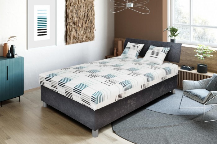 Čalúnená posteľ George 120x200, šedá, vrátane matracov a úp.