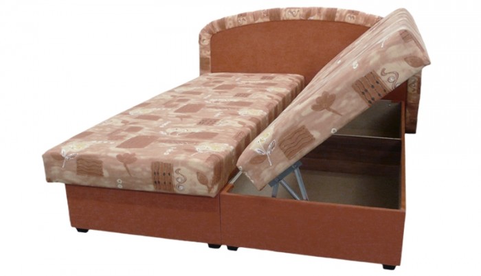 Čalúnená posteľ Zofie 160x200, oranžová, vrátane matracov a úp