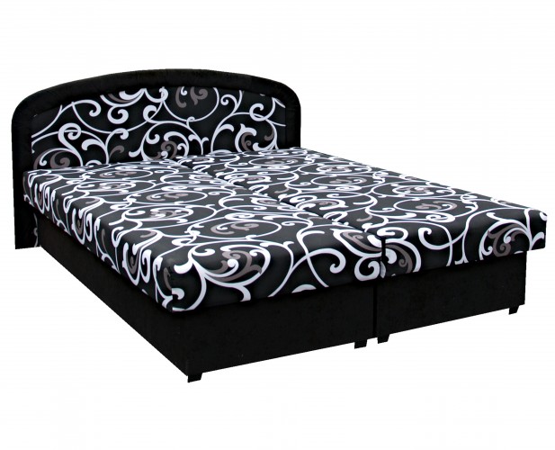 Čalúnená postel Zofie 160x200, čierna, vrátane matracov a úp