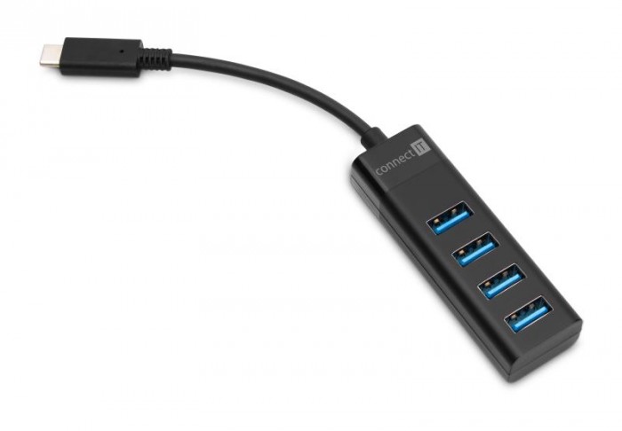 Connect IT USB-C externý hub, 4 porty USB-A 3.0 ROZBALENÉ