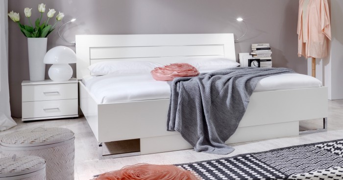 Davos - Komplet 3, posteľ 180 cm (alpská biela)