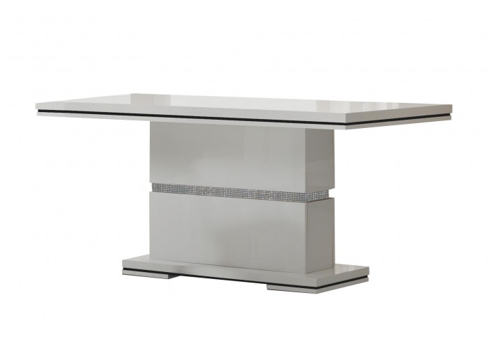 Diva - Jedálenský stôl 160 cm (biela/diamant)