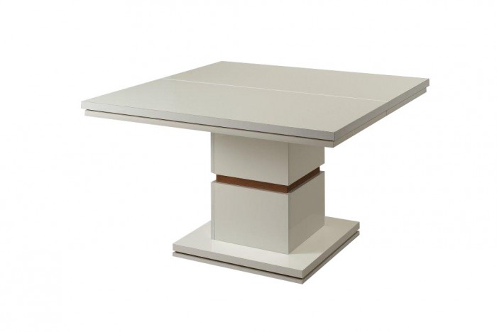Diva - Jedálenský stôl, štvorcový (biela/orech)