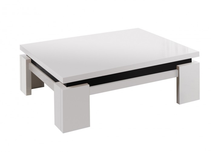 Diva - Konferenčný stolík, 4x nožičky (biela/čierna)