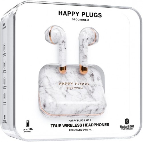 Happy Plugs Air1White Marble POŠKODENÝ OBAL