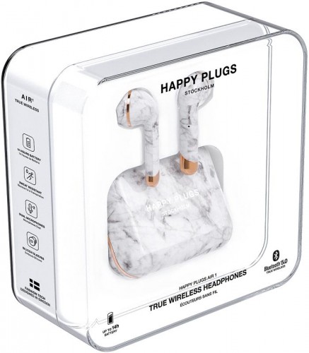 Happy Plugs Air1White Marble POŠKODENÝ OBAL