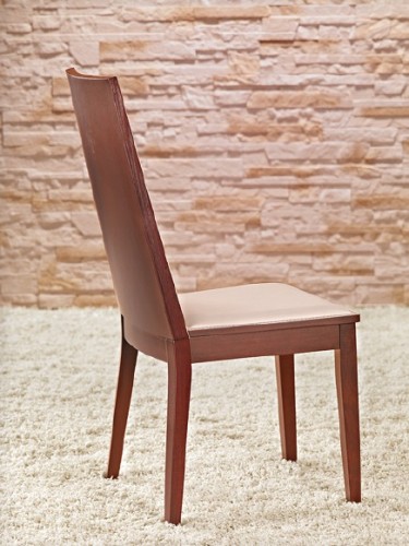 Vicente - Jedálenská stolička (čerešňa/eko kože krémová)