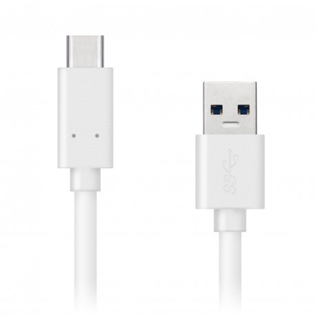 Kabel Connect IT USB Typ C na USB 3.1 3A, 1m, biela POUŽITÉ, NEOP
