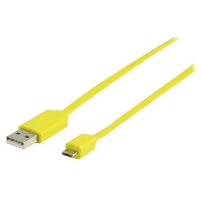 Kábel USB2.0 TYP A - MICRO USB TYP B, ŽLTÝ - 1m