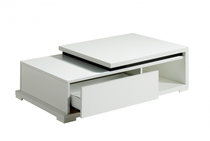 Nicoli - Konferenčný stolík, 1x zásuvka (biela)