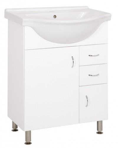 Kúpeľňová skrinka s umývadlom Cara Mia (60x85x50 cm, biela,lesk).