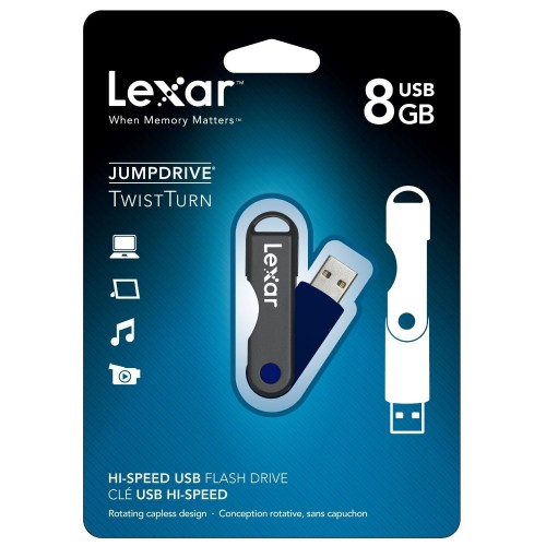 Lexar JumpDrive Twist Turn 8GB modrý