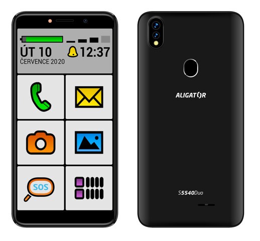 Mobilný telefón ALIGATOR S5540KS 2GB/32GB, Kids+Senior, čierny PO