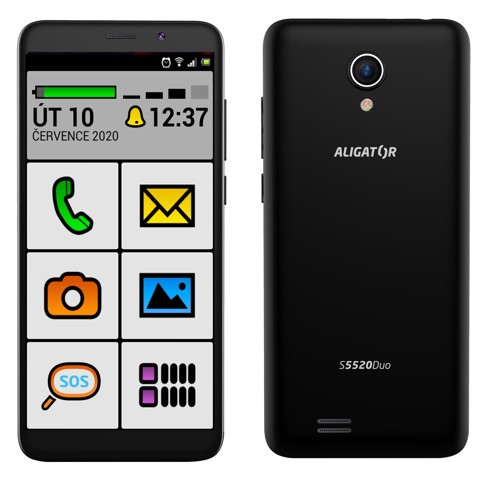 Mobilný telefón Aligator S5520 Senior 1GB/16GB, čierny