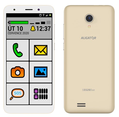 Mobilný telefón Aligator S5520 Senior 1GB/16GB, zlatá