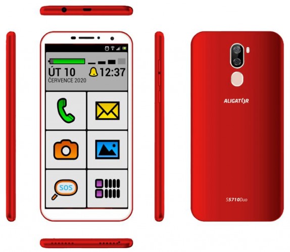 Mobilný telefón ALIGATOR S5710 SENIOR 2GB/16GB, červená