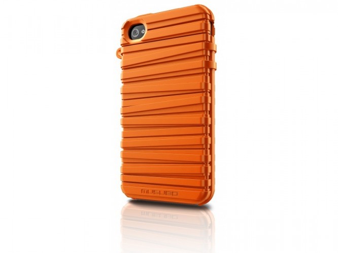 Musubo Rubber Band gelskin pre iPhone 4 / 4S, oranžová