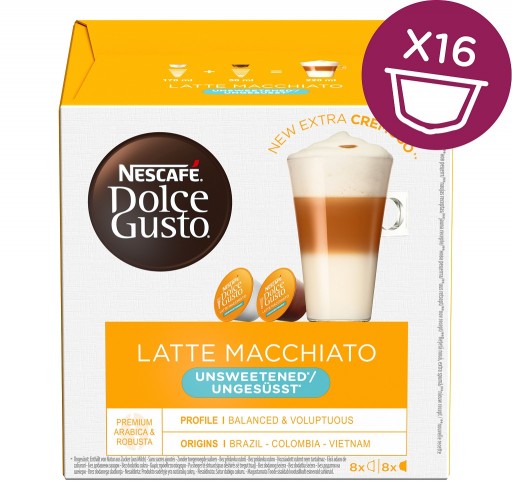 Kapsule Nescafé Dolce Gusto Latte Macchiato bez cukru, 16ks