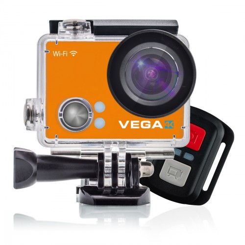 Sportovní kamera Niceboy VEGA 4K Orange + dálkové ovládání