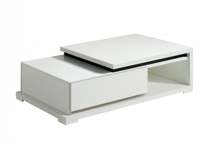 Nicoli - Konferenčný stolík, 1x zásuvka (biela)
