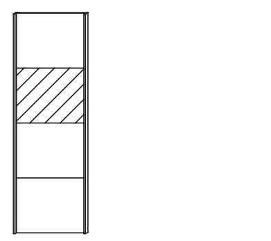 Quadra - dvere posuvné so zrkadlom k šatníkovej skrini 48K1