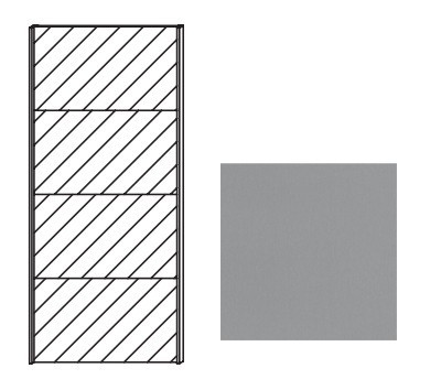 Quadra - dvere posuvné so zrkadlom k šatníkovej skrini 48K2, 48K8