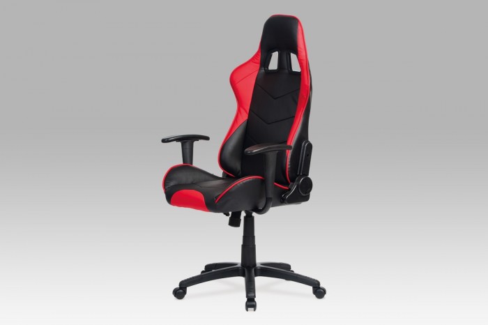 Racer Red - Kancelárska stolička (čierna, červená, koženka)