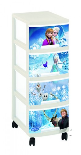 Regálik so 4 zásuvkami - 4x10l Frozen (modrá)
