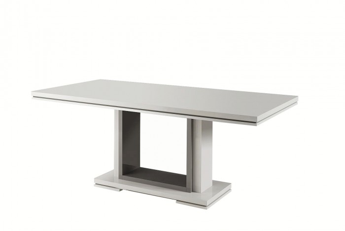 Rimini - Jedálenský stôl 160 cm (tmavo sivá/biela)