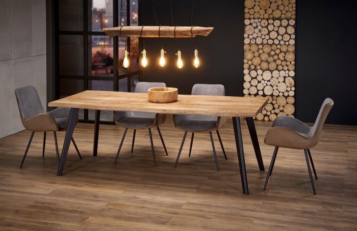 Jedálenský stôl Dawson rozkladací (dub prírodný, čierna)