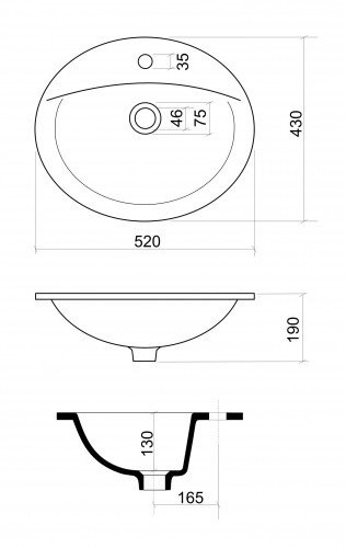 Duero - umývadlová skrinka záv.,s umýv. Esino 52 cm (dub sonoma)