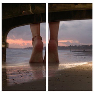 Sada obrazov, 2ks (nohy na pláži)