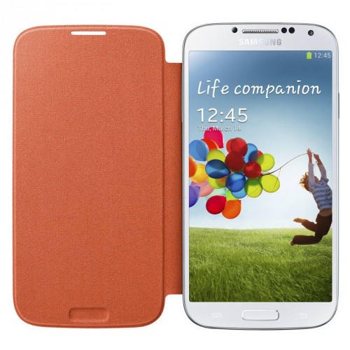 Samsung flip puzdro pre Samsung Galaxy S4, oranžová