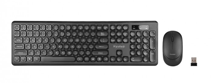 Set Marvo DCM003WE BK, klávesnica+bezdrôtová myš, US, čierna POUŽ