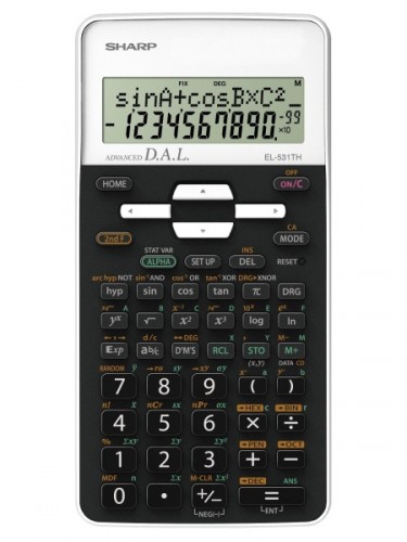 Vedecká kalkulačka Sharp EL531THBWH, 273 funkcií, 2 riadky, kryt