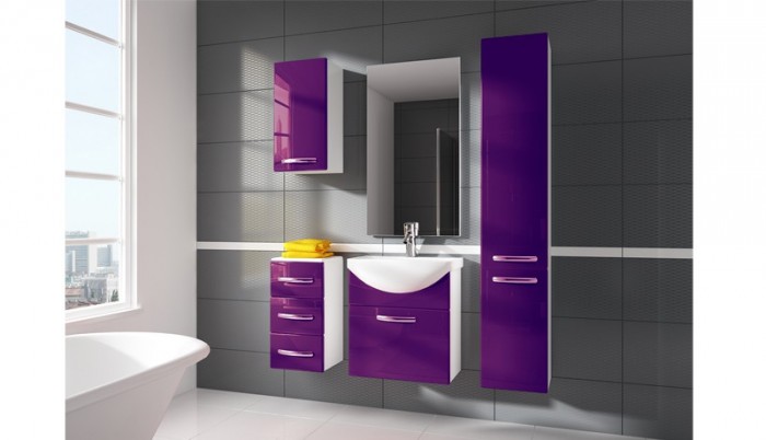 Siracusa - kúpeľňová zostava s umývadlom (fialová)