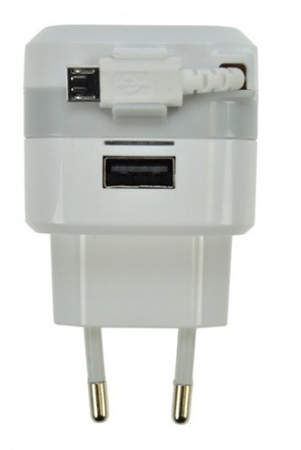 Solight USB nabíjecí adaptér, navíjecí kabel micro USB + 1x USB