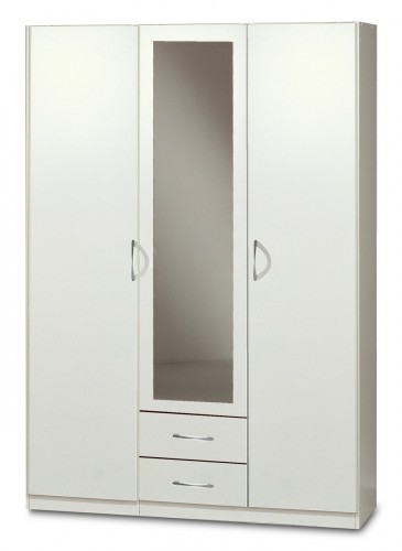 Sprint - skriňa 135 cm,3x dvere,1x zrkadlo (alpská biela)