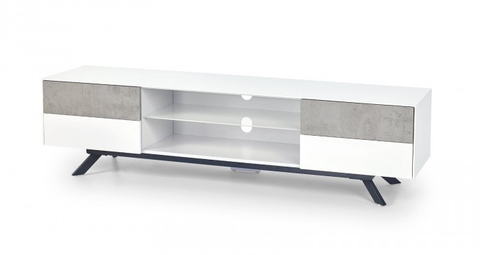 Stonno - TV stolík (bielá/beton)