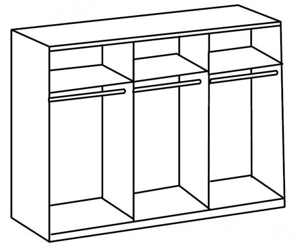 Sylt - Šatníková skriňa, 2x posuvné dvere (dub biely, sivá)